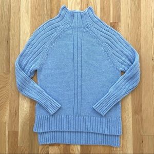 Ann Mashburn Blue Mock Neck Knit Sweater size M